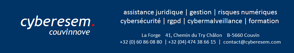 cybersecurite rgpd couvin chimay viroinval philippeville gestion des sinistres fraude usurpation vol de donnees